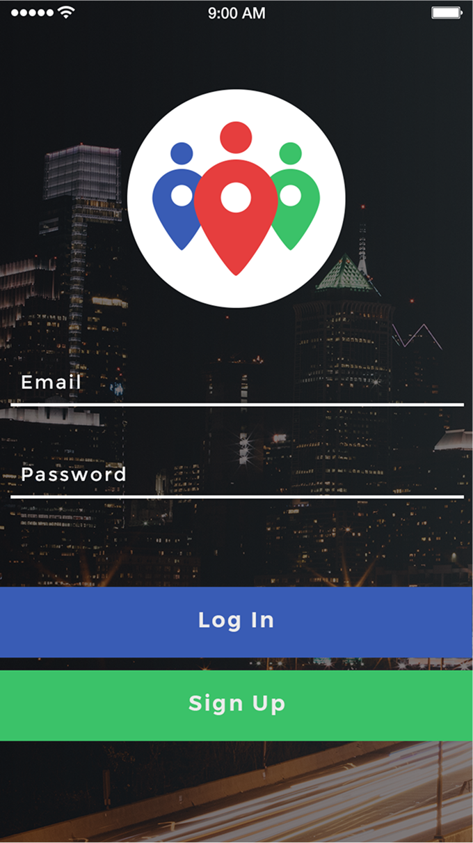 Crowds app login screen